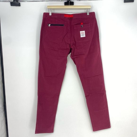 Topo Designs Womens Climb Pants Size L Organic Cotton Outdoor Hiking NWT Burgund - Picture 3 of 15